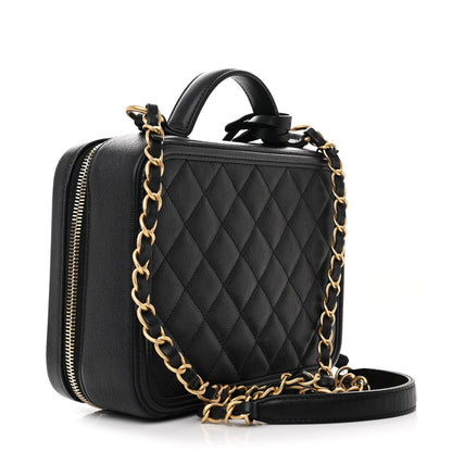 Chanel Caviar Quilted Medium CC Filigree Vanity Case Black 3 of 11