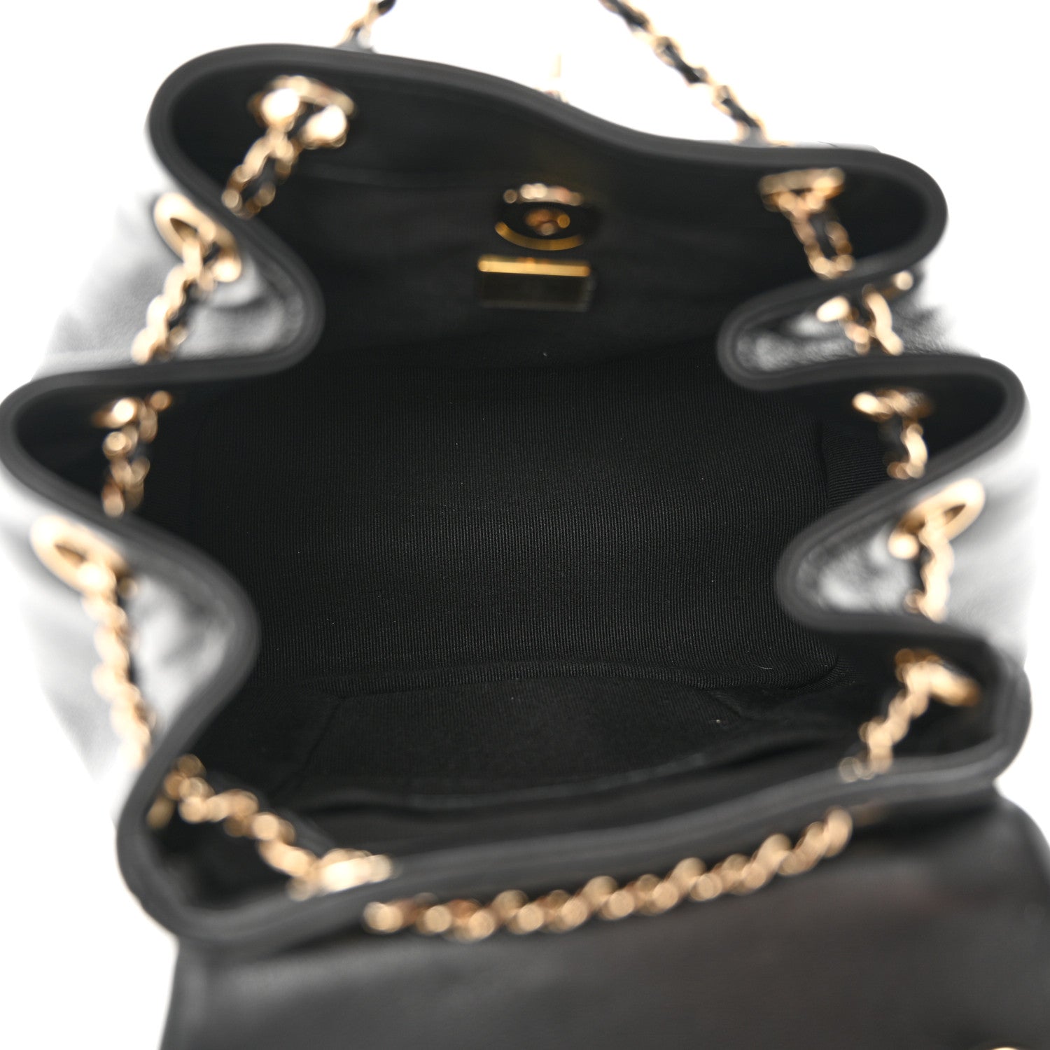 Chanel Lambskin Quilted Small Duma Drawstring Backpack Black 5 of 10