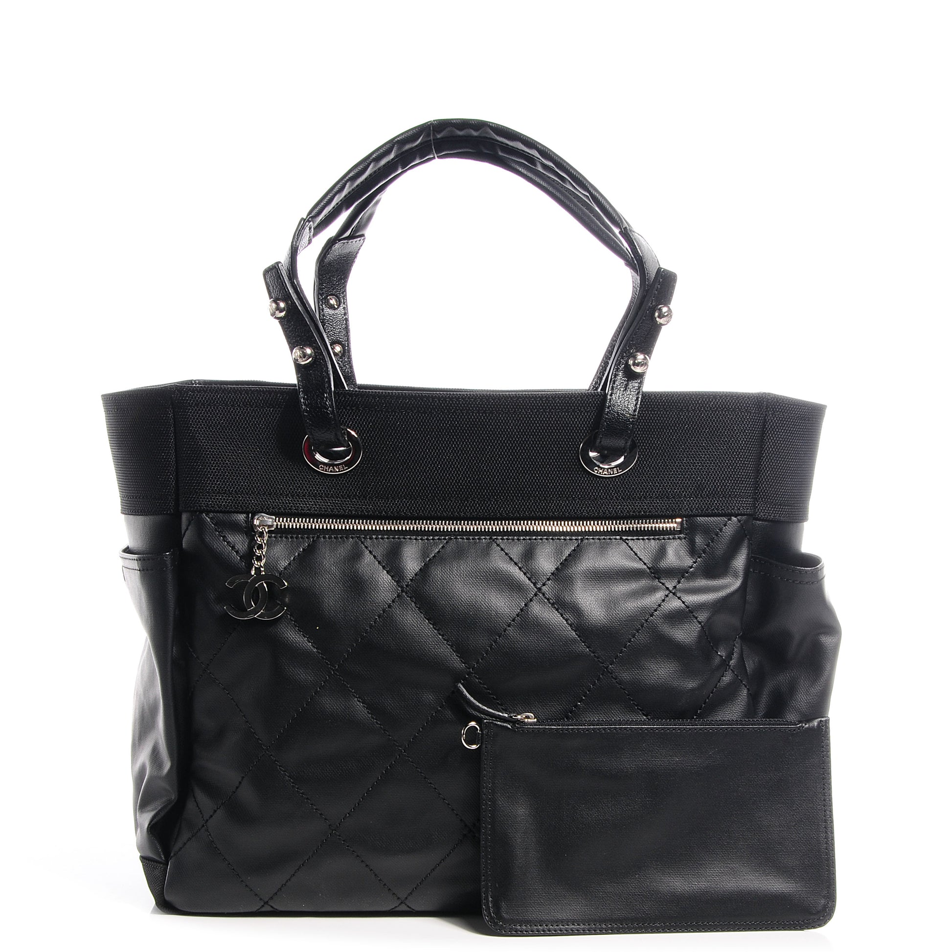Chanel Coated Canvas Large Paris Biarritz Tote Black 7 of 7
