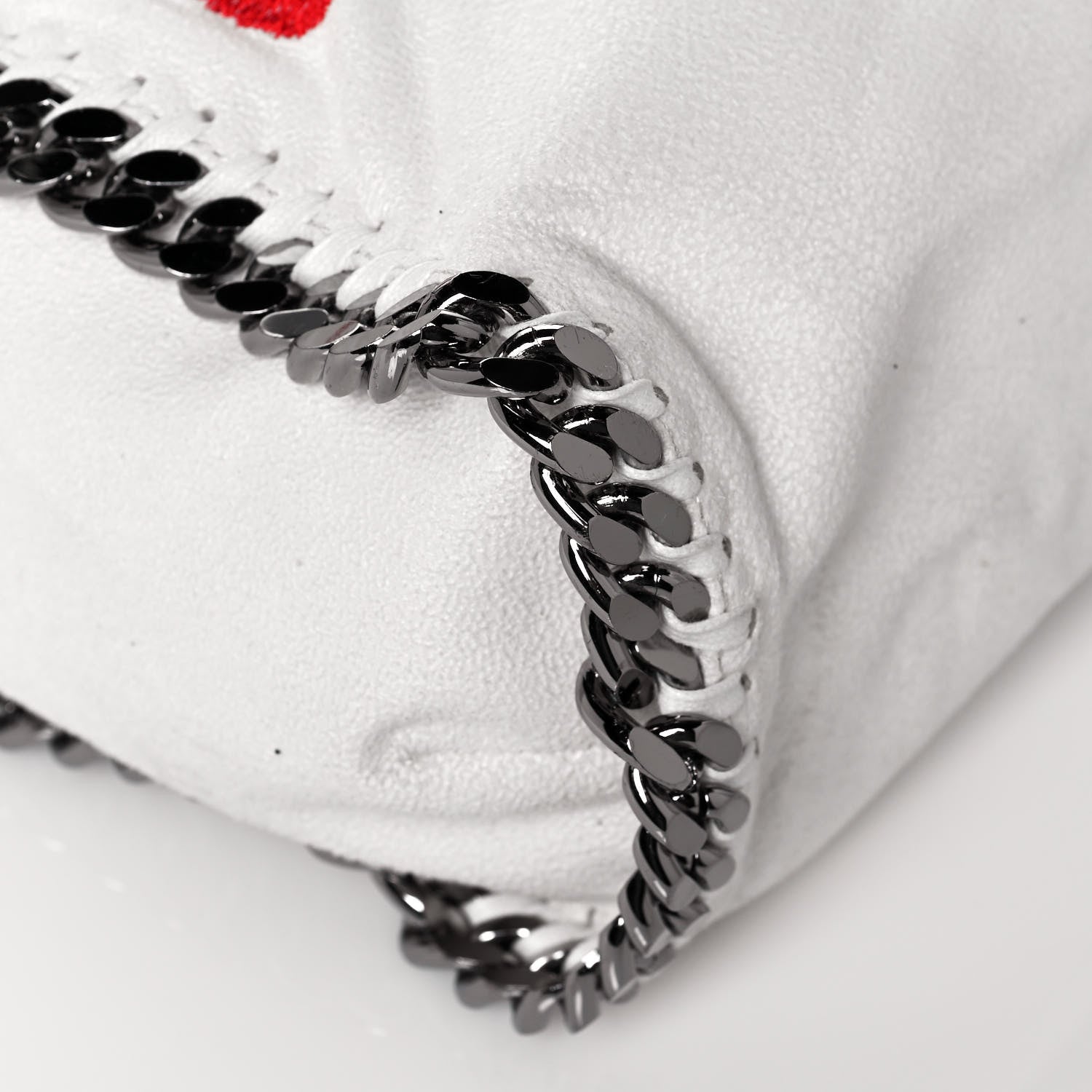 Stella McCartney X ED CURTIS Shaggy Deer Logo Embroidered Large Falabella Chalk 8 of 13