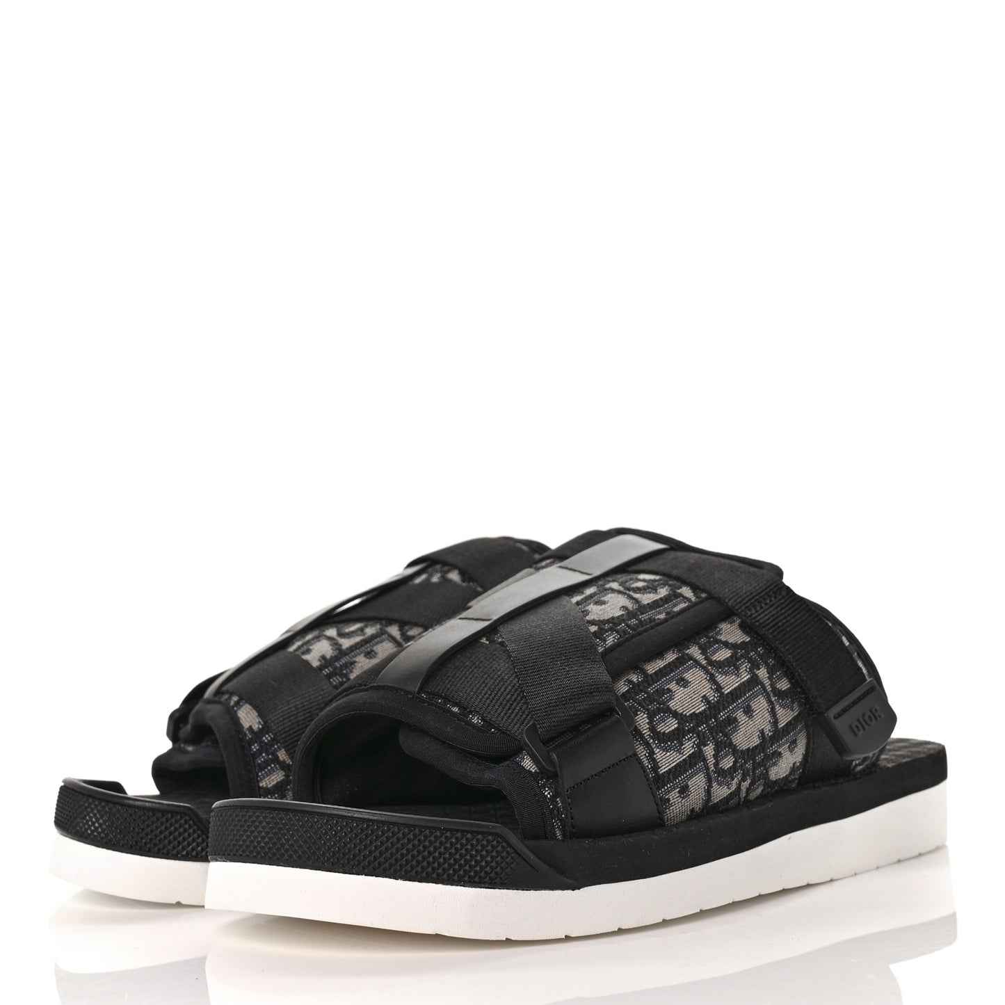 Oblique Jacquard Mens Alpha Sandals 42 Beige Black