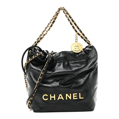 Chanel Shiny Calfskin Quilted Mini Chanel 22 Black 1 of 10