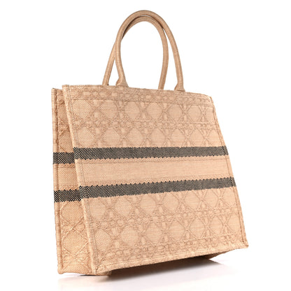 Christian Dior Raffia Cannage Large Book Tote Natural 3 of 9