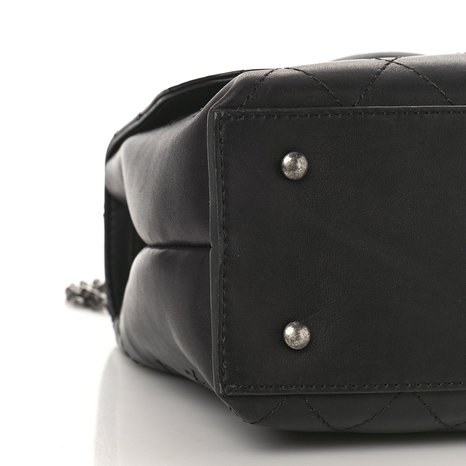 Chanel Calfskin Stitched Large Urban Luxury Top Handle Bag Black 9 of 12