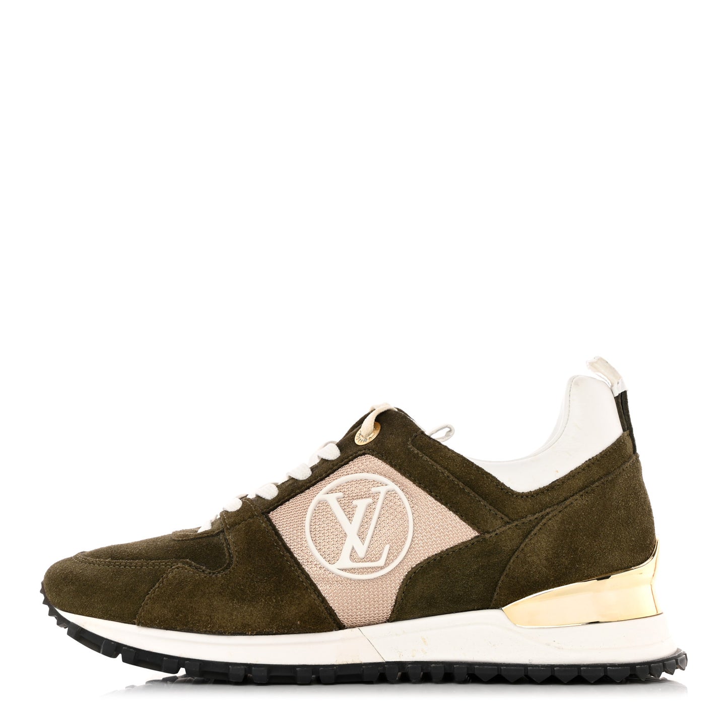 Calfskin Suede Run Away Sneakers 36 Green