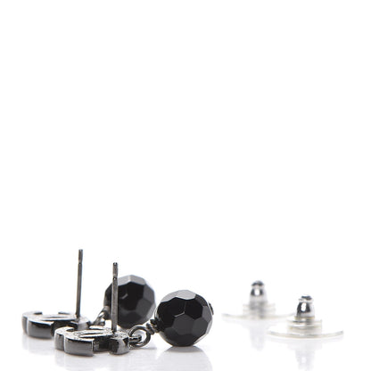 Chanel Ruthenium Bead CC Drop Earrings Black 3 of 3