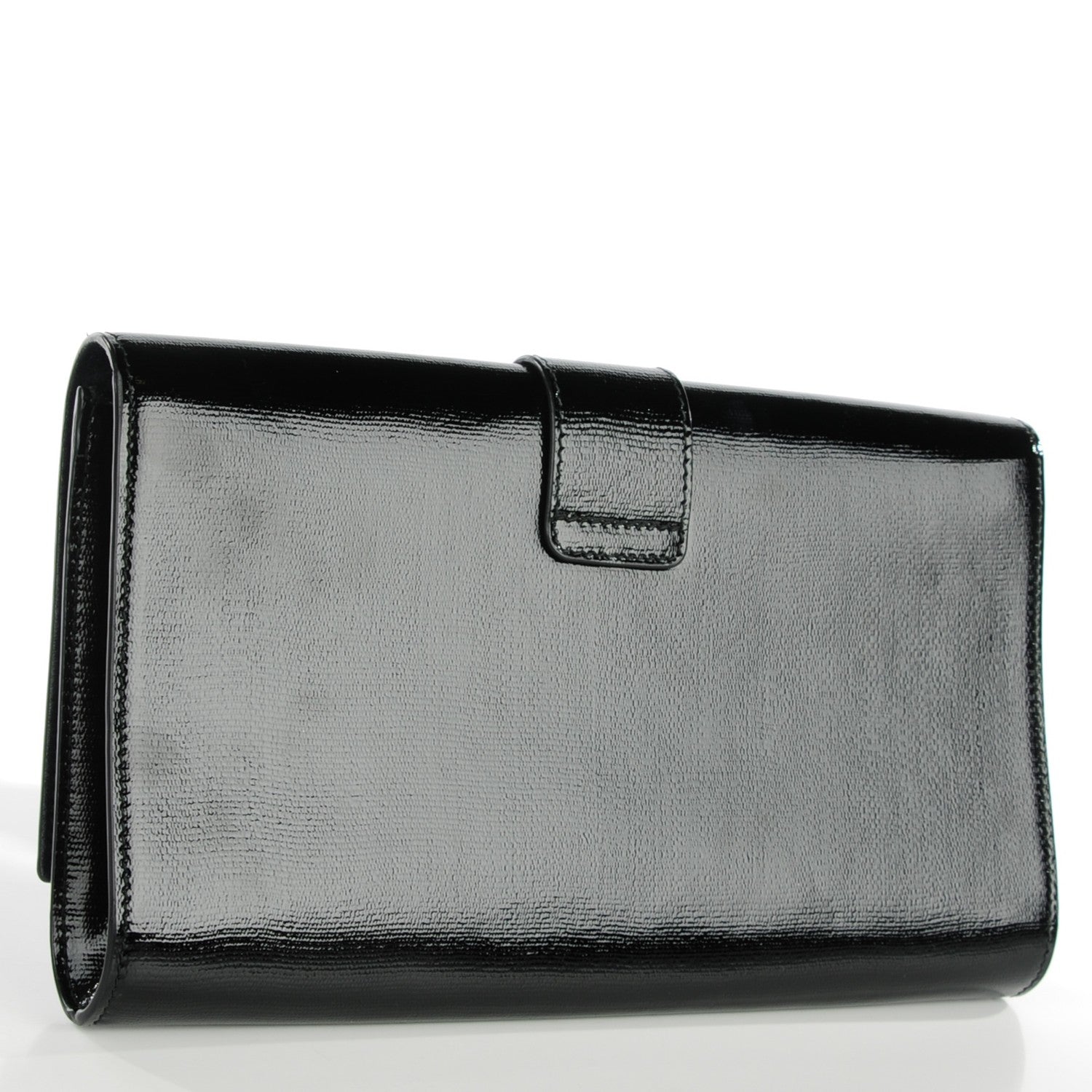 Saint Laurent Textured Patent Classic Y Ligne Clutch Black 3 of 7