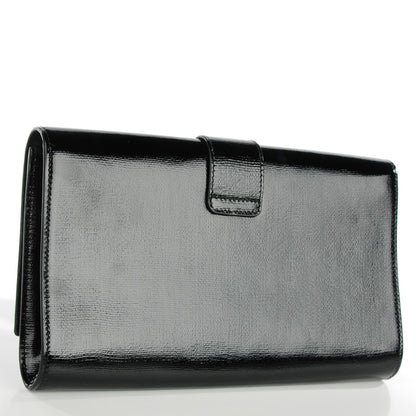 Saint Laurent Textured Patent Classic Y Ligne Clutch Black 3 of 7