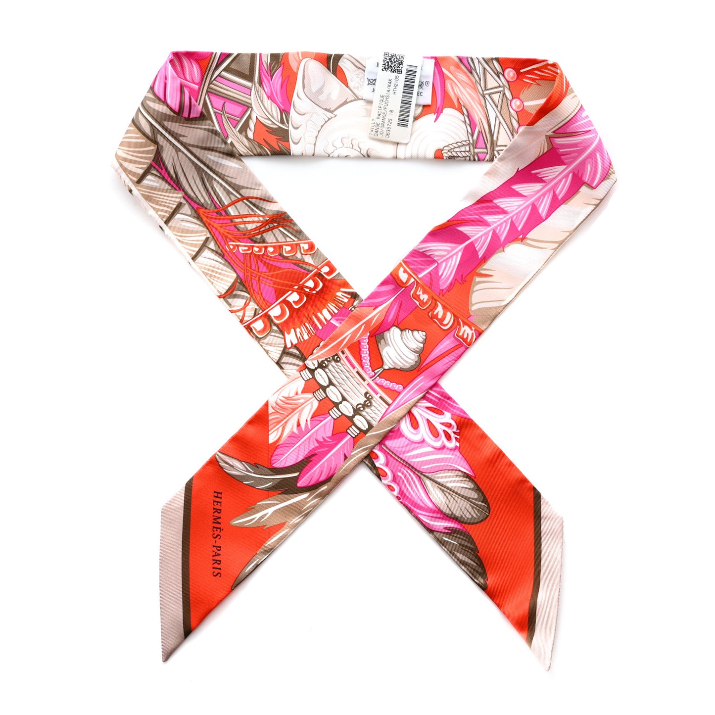 Silk La Danse Pacifique Twilly Orange Fuchsia Kaki