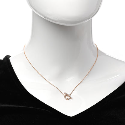 Hermes 18K Rose Gold Diamond Finesse Pendant Necklace 2 of 5