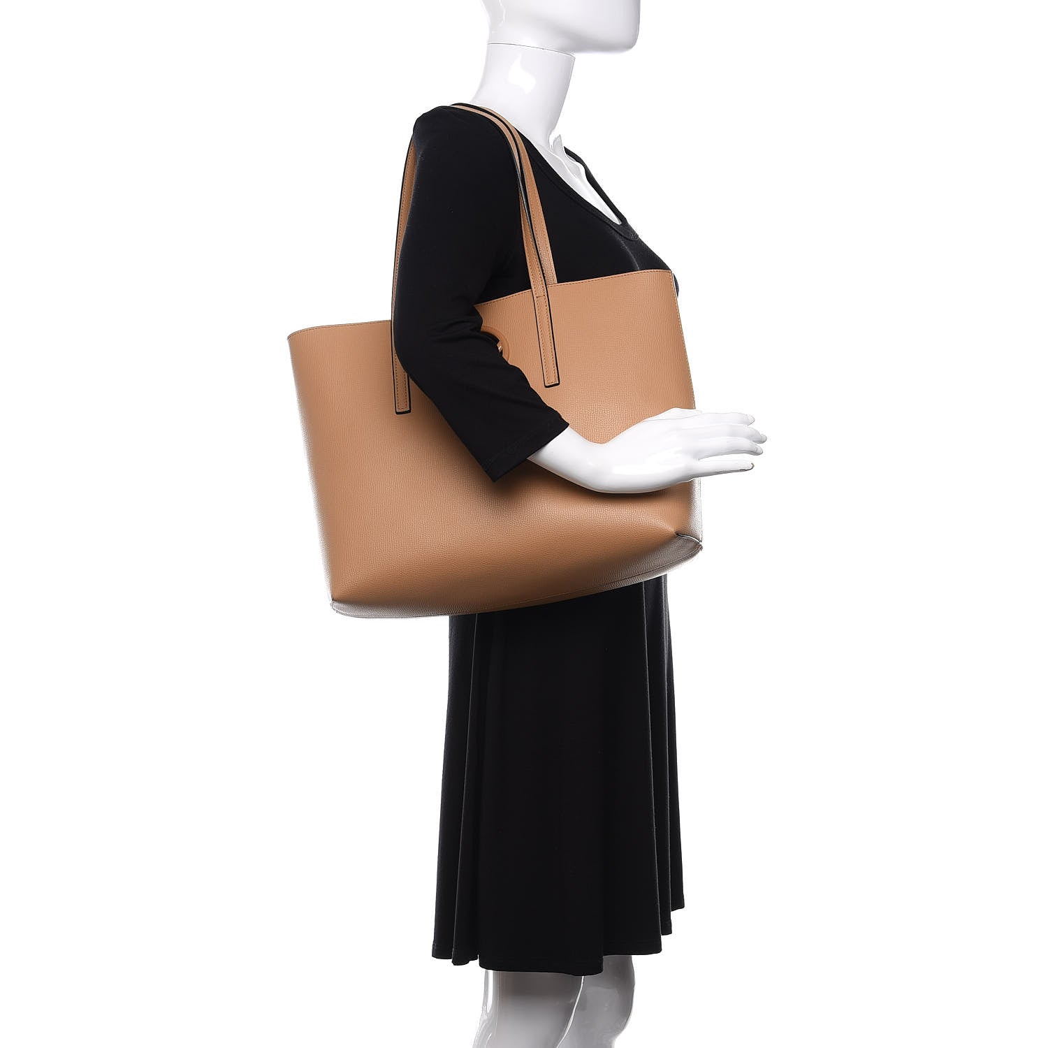 Fendi Vitello Vienna Enamel F is Fendi Shopping Tote Miele Scuro Taupe 2 of 12