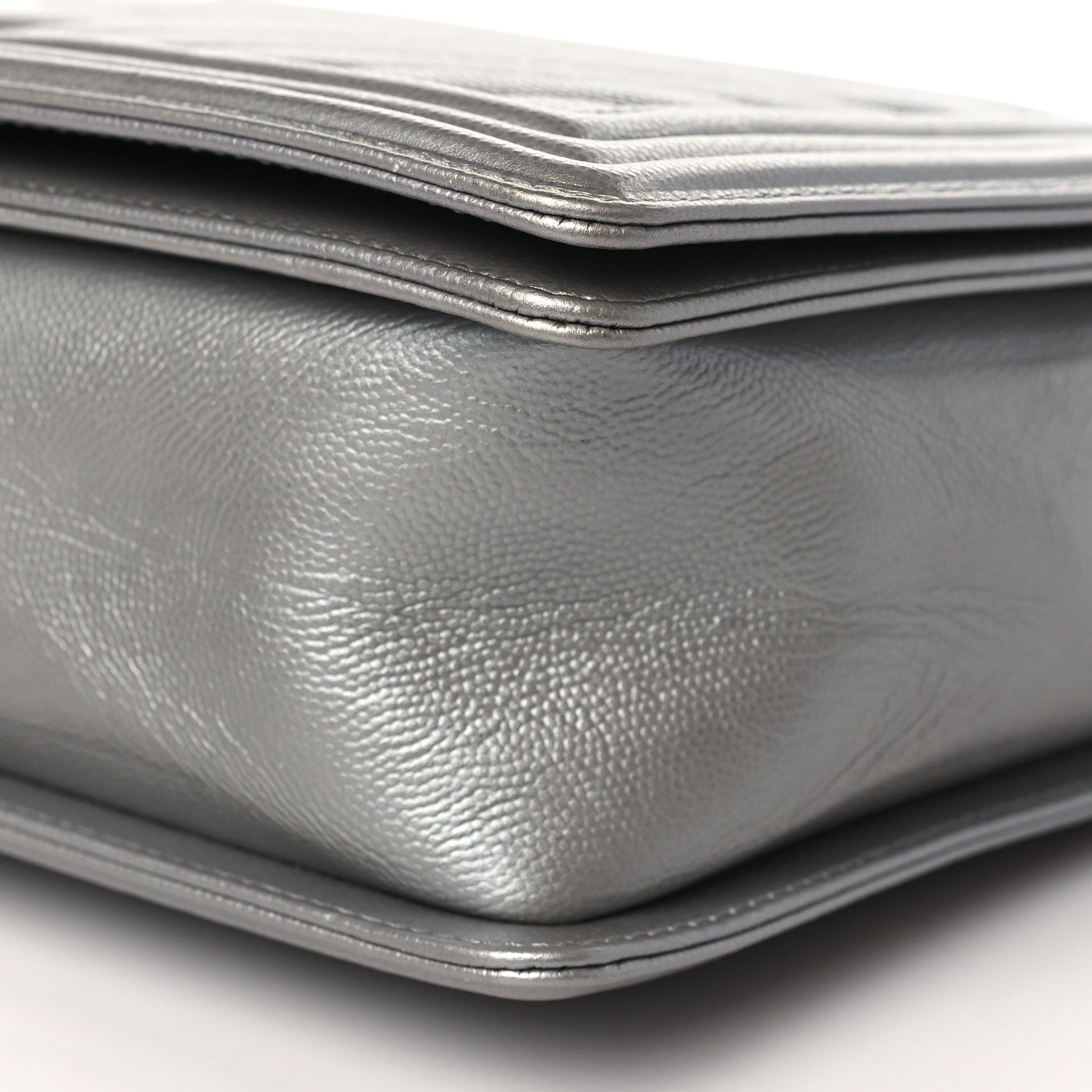 Chanel Caviar Chevron New Medium Boy Flap Silver 9 of 9