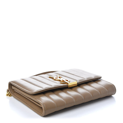 Saint Laurent Lambskin Matelasse Monogram Vicky Chain Wallet Peru 4 of 9