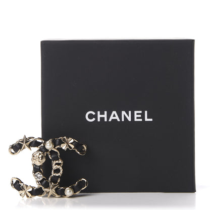 Chanel Lambskin Pearl Strass Sergeant Brooch Gold 5 of 5