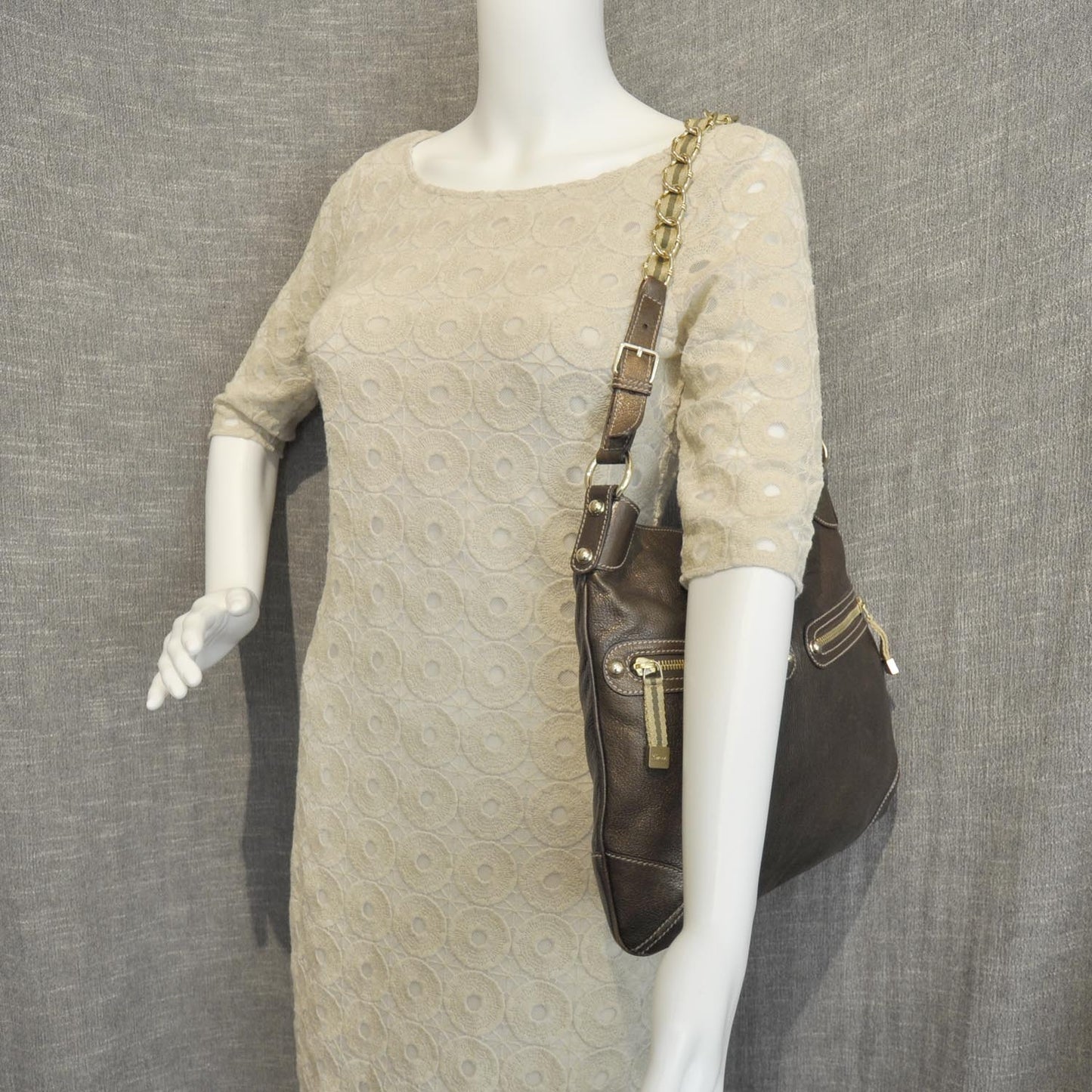 Leather Capri Chain Bag Bronze