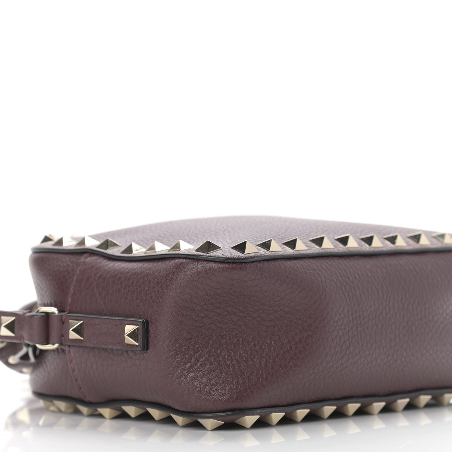 Valentino Garavani Pebbled Calfskin Rockstud Camera Crossbody Bag Rubin 7 of 8