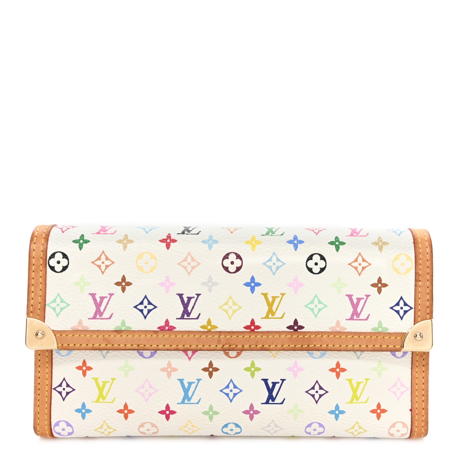 Louis Vuitton Monogram Multicolor Porte Tresor International Wallet White 1 of 6