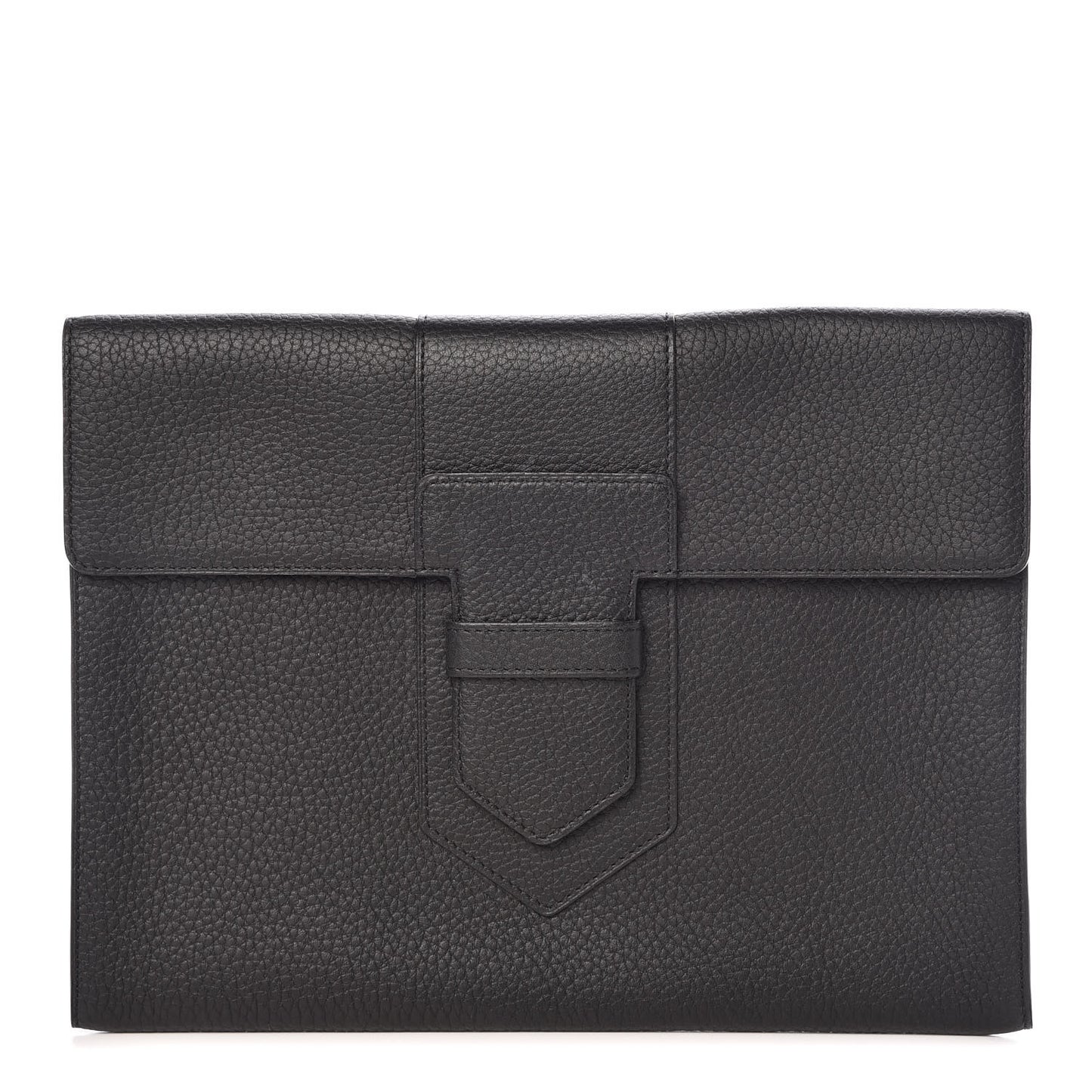 Grained Bullskin Presse A5 Pouch Black