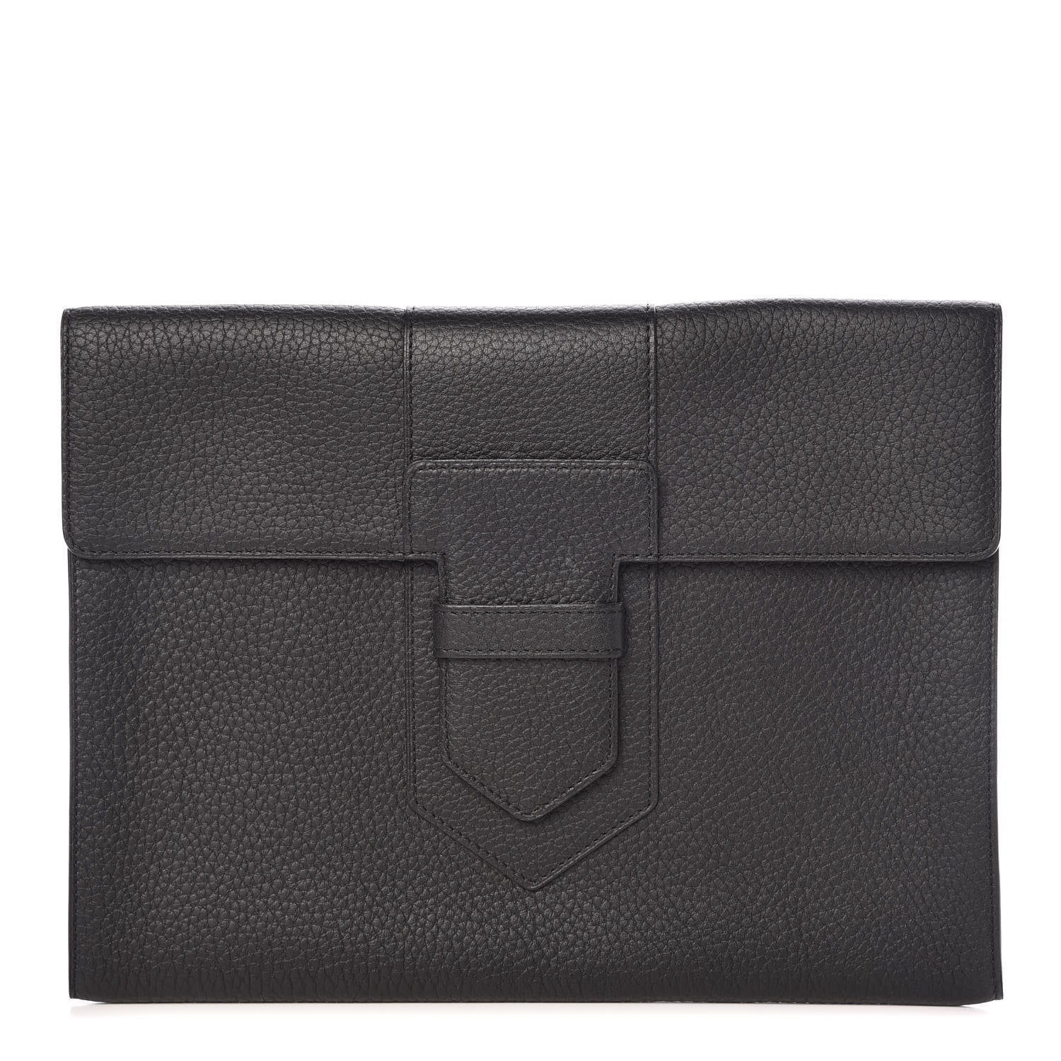 Delvaux Grained Bullskin Presse A5 Pouch Black 1 of 6
