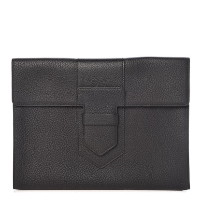 Delvaux Grained Bullskin Presse A5 Pouch Black 1 of 6