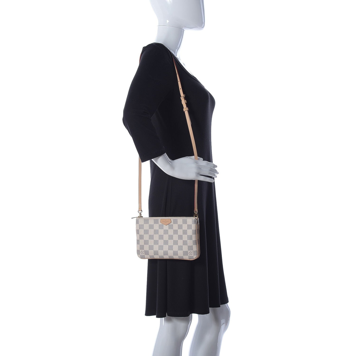 Louis Vuitton Damier Azur Double Zip Pochette 2 of 9