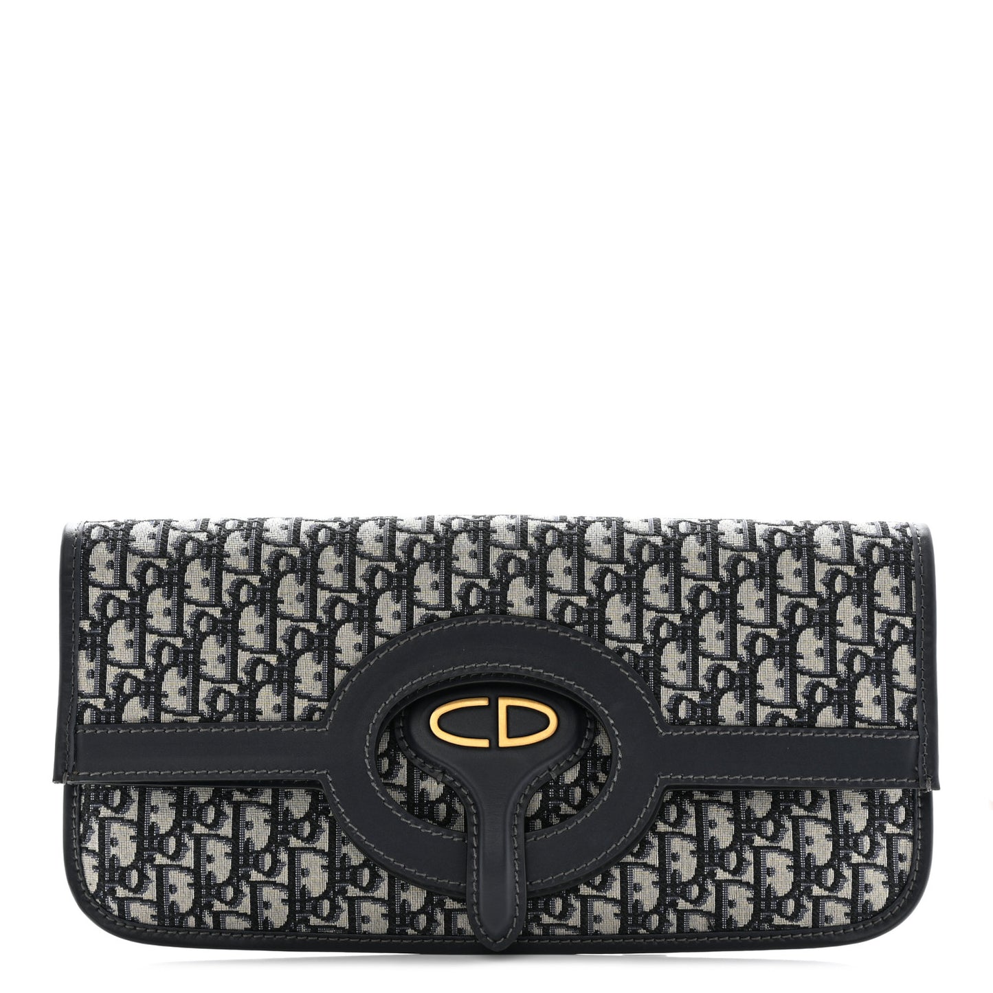 Oblique Fold Over Clutch Blue