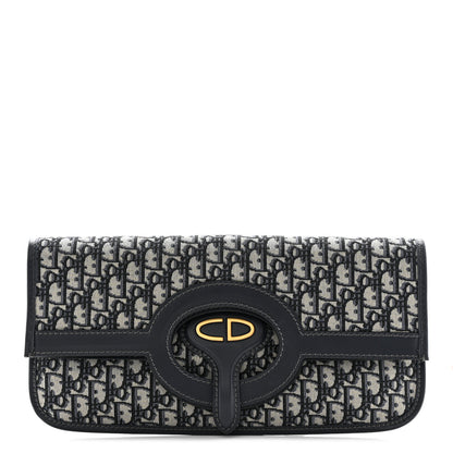 Christian Dior Oblique Fold Over Clutch Blue 1 of 7