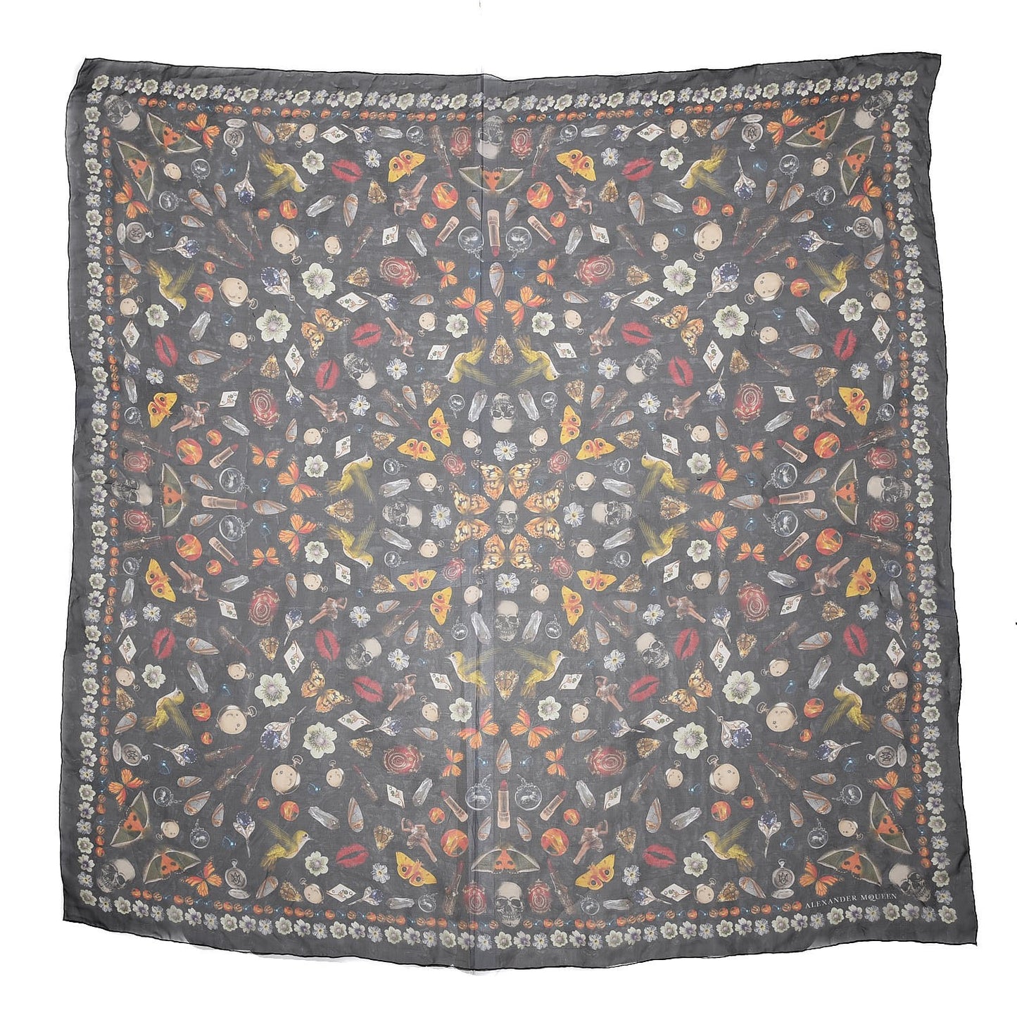 Silk Chiffon Obsessions Scarf Black Multi