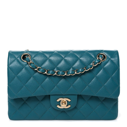 Chanel Caviar Quilted Small Double Flap Turquoise 1 of 10