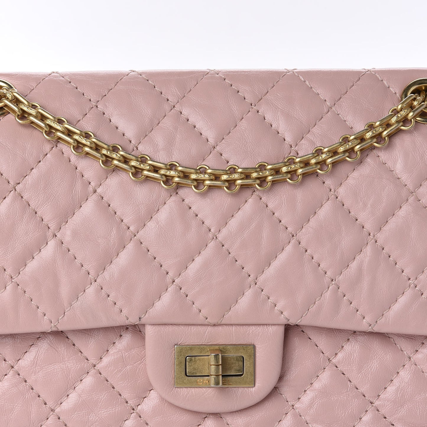 Aged Calfskin Quilted 2.55 Reissue 225 Flap Pink