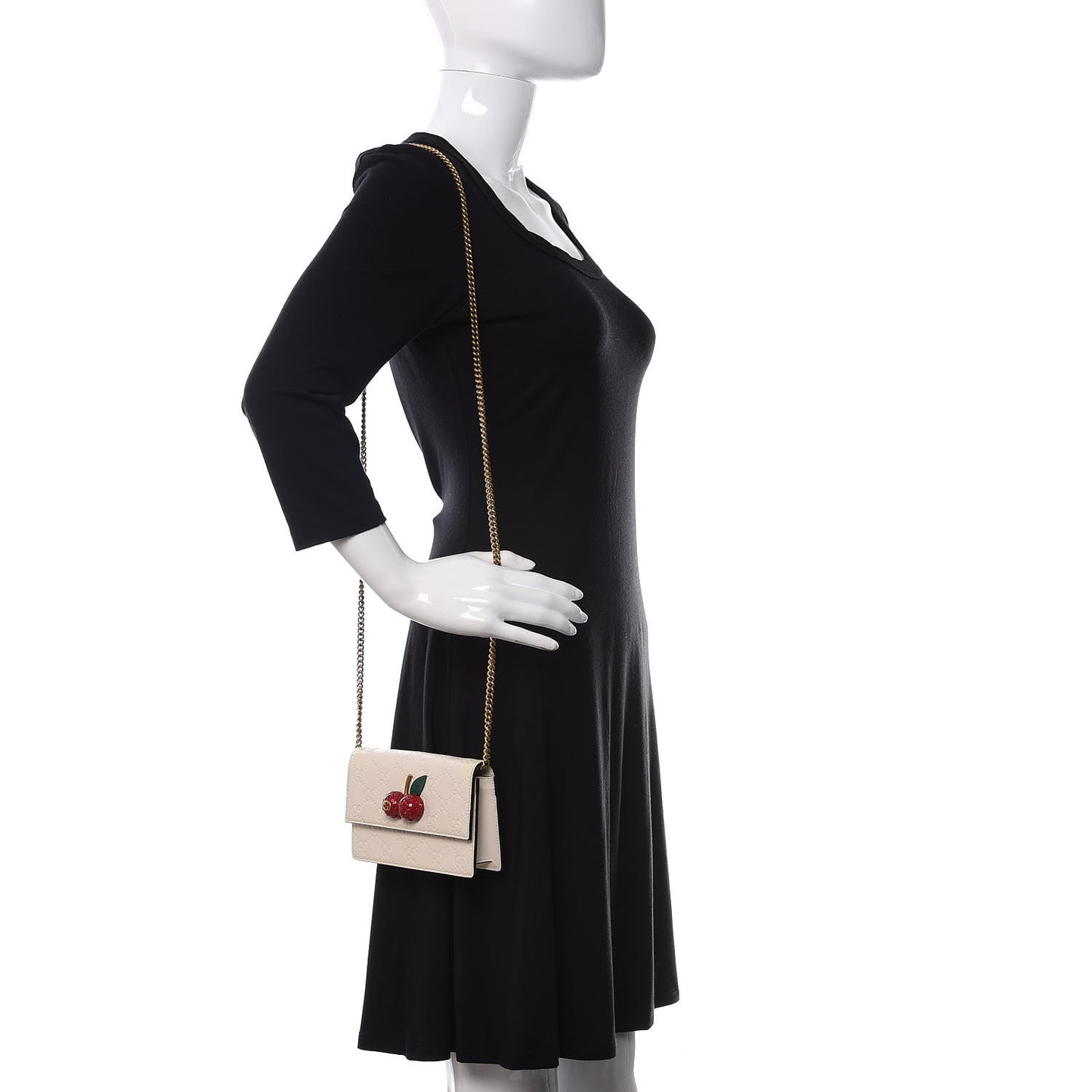 Guccissima Mini Cherry Chain Bag White