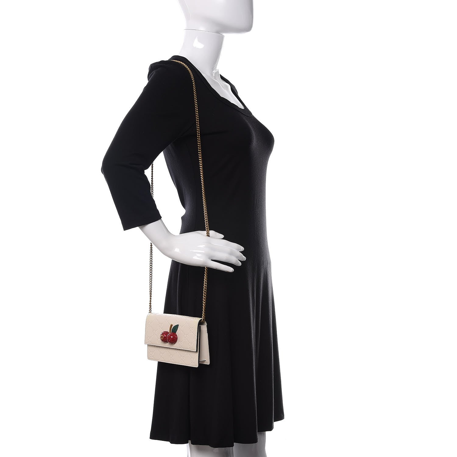 Gucci Guccissima Mini Cherry Chain Bag White 2 of 13