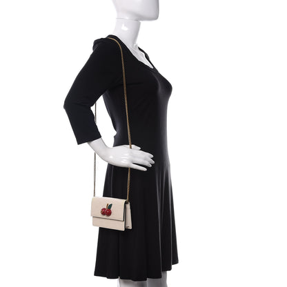 Gucci Guccissima Mini Cherry Chain Bag White 2 of 13