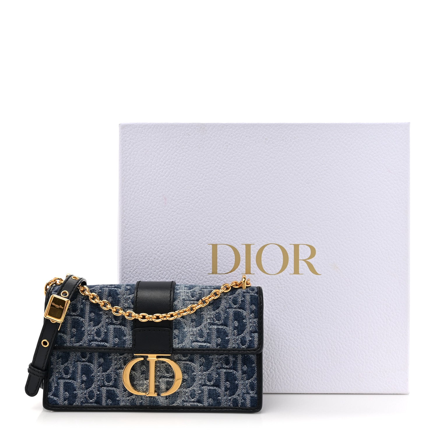 Christian Dior Denim Oblique 30 Montaigne East West Chain Flap Bag 10 of 10
