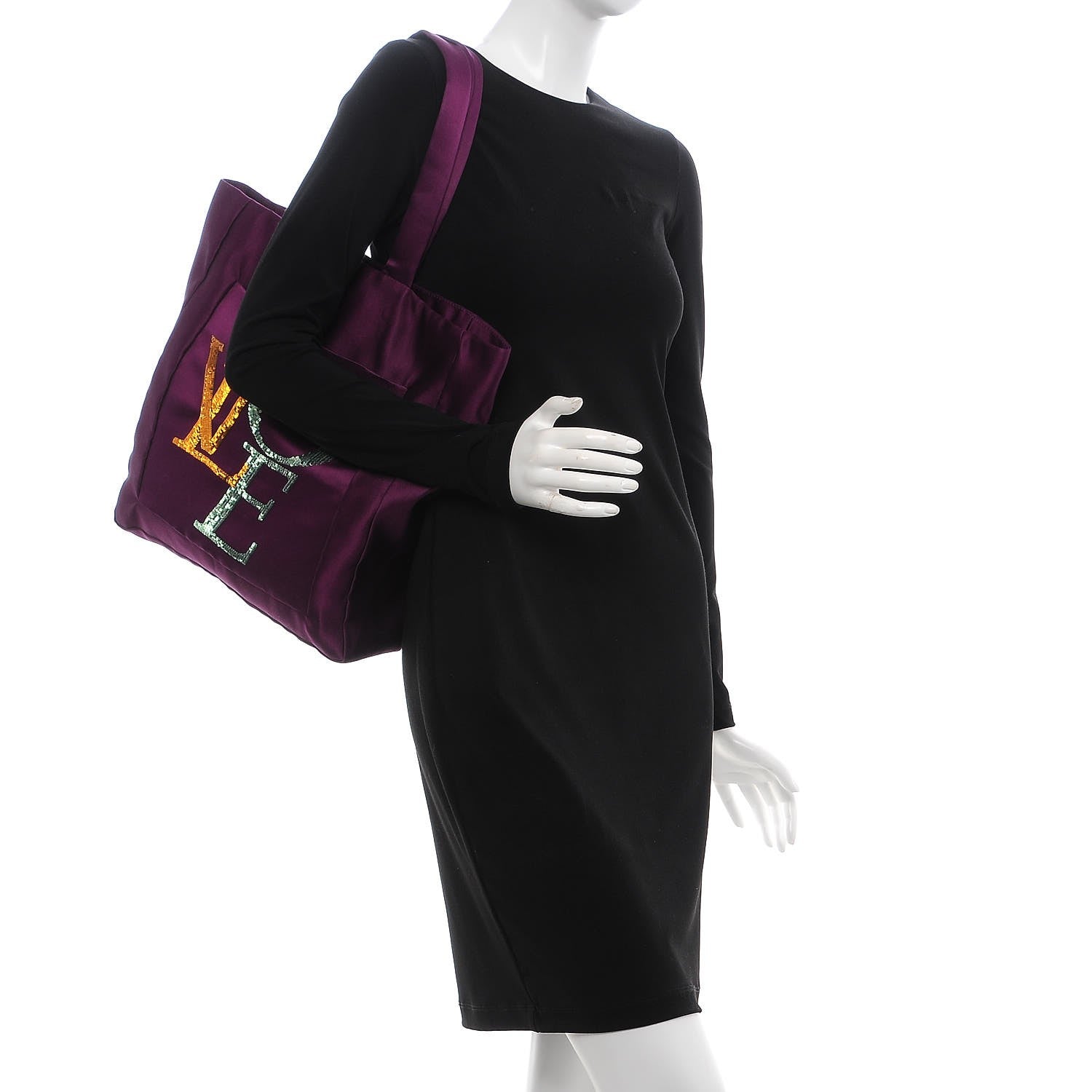 Louis Vuitton Satin Sequin Thats Love Tote Violet 2 of 6