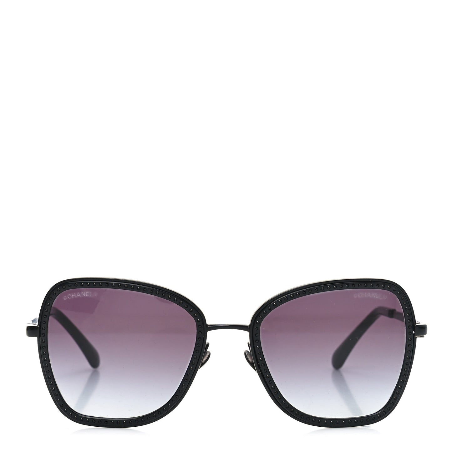 Square Frame Sequin Sunglasses 4277-B Black