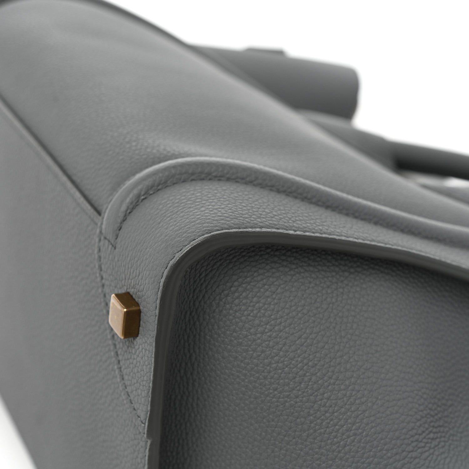 Celine Drummed Calfskin Mini Luggage Kohl 9 of 10