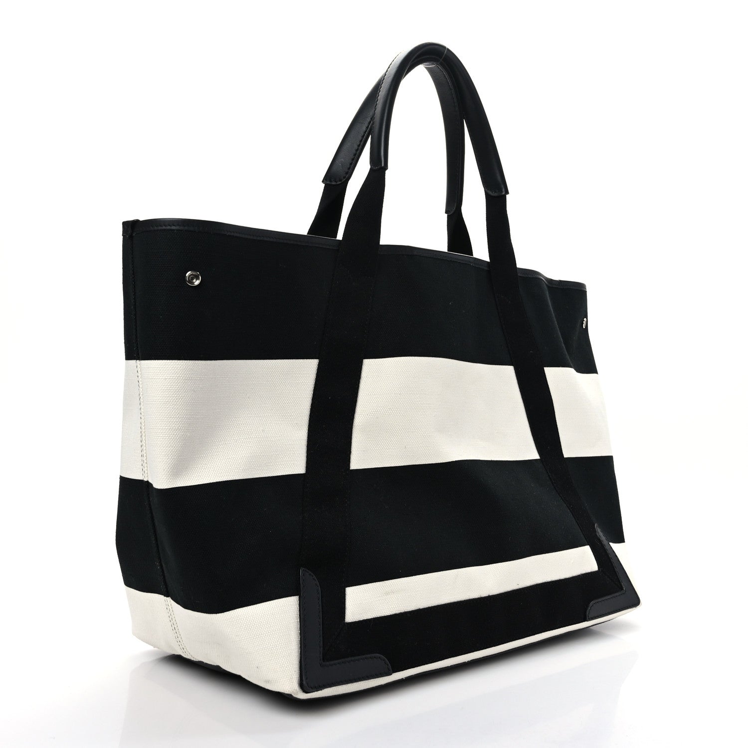 Balenciaga Canvas Striped M NavyCabas Black White 3 of 9