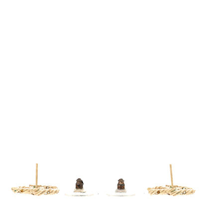 Chanel Crystal Twisted CC Earrings Gold 3 of 6