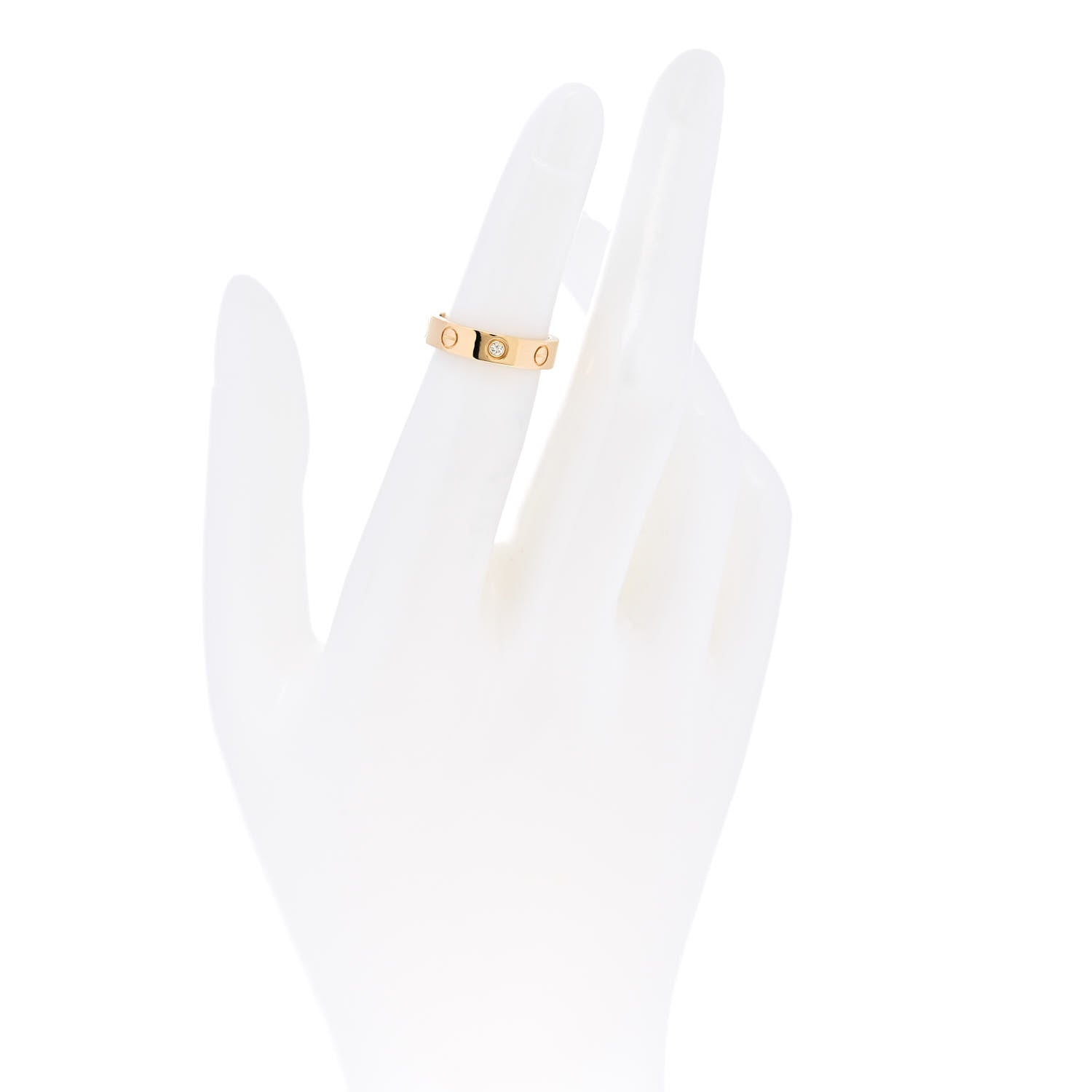 Cartier 18K Yellow Gold Diamond 4mm LOVE Wedding Band Ring 47 4 2 of 5