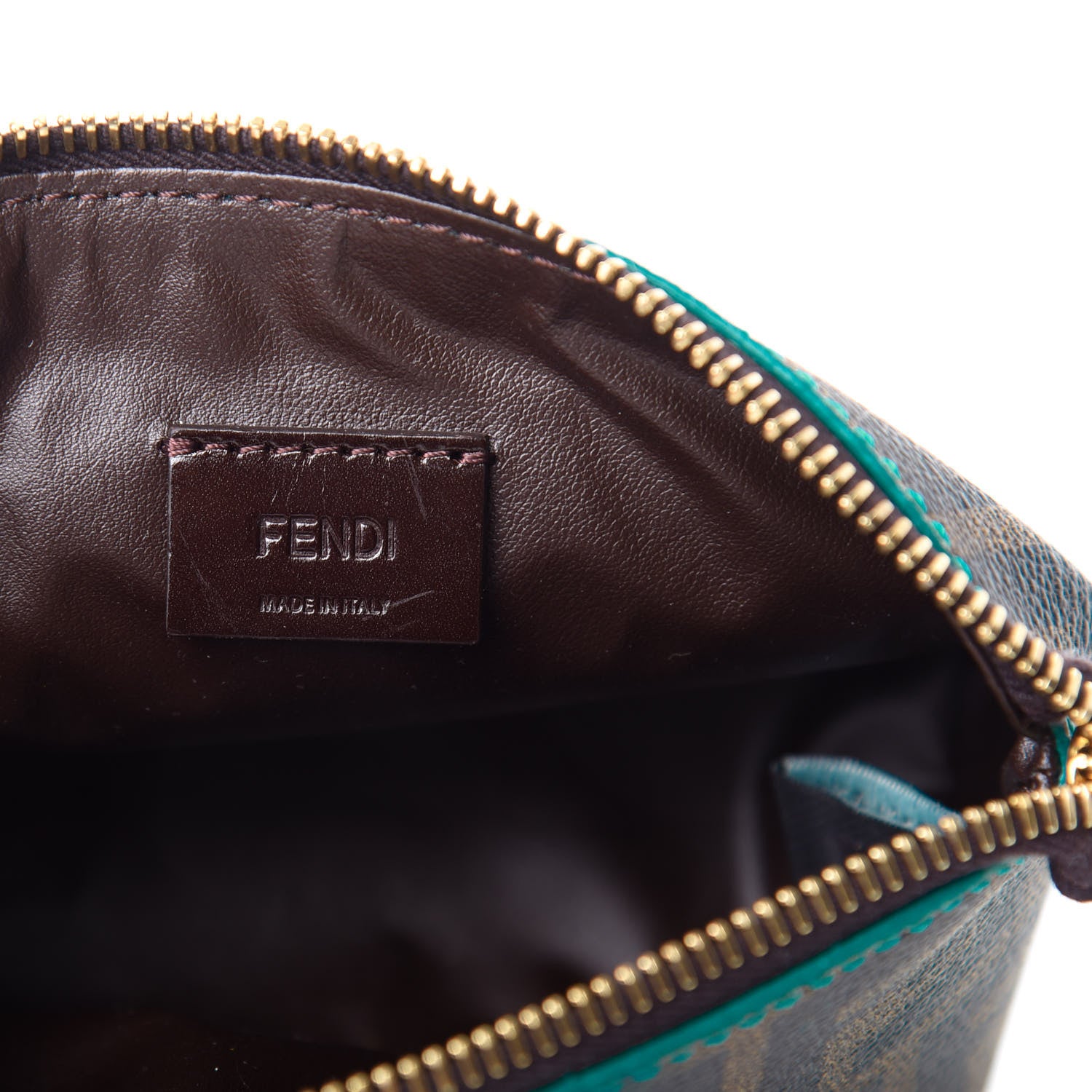 Fendi Zucca Ombre Large Cosmetic Pouch Tobacco Turquoise 6 of 8