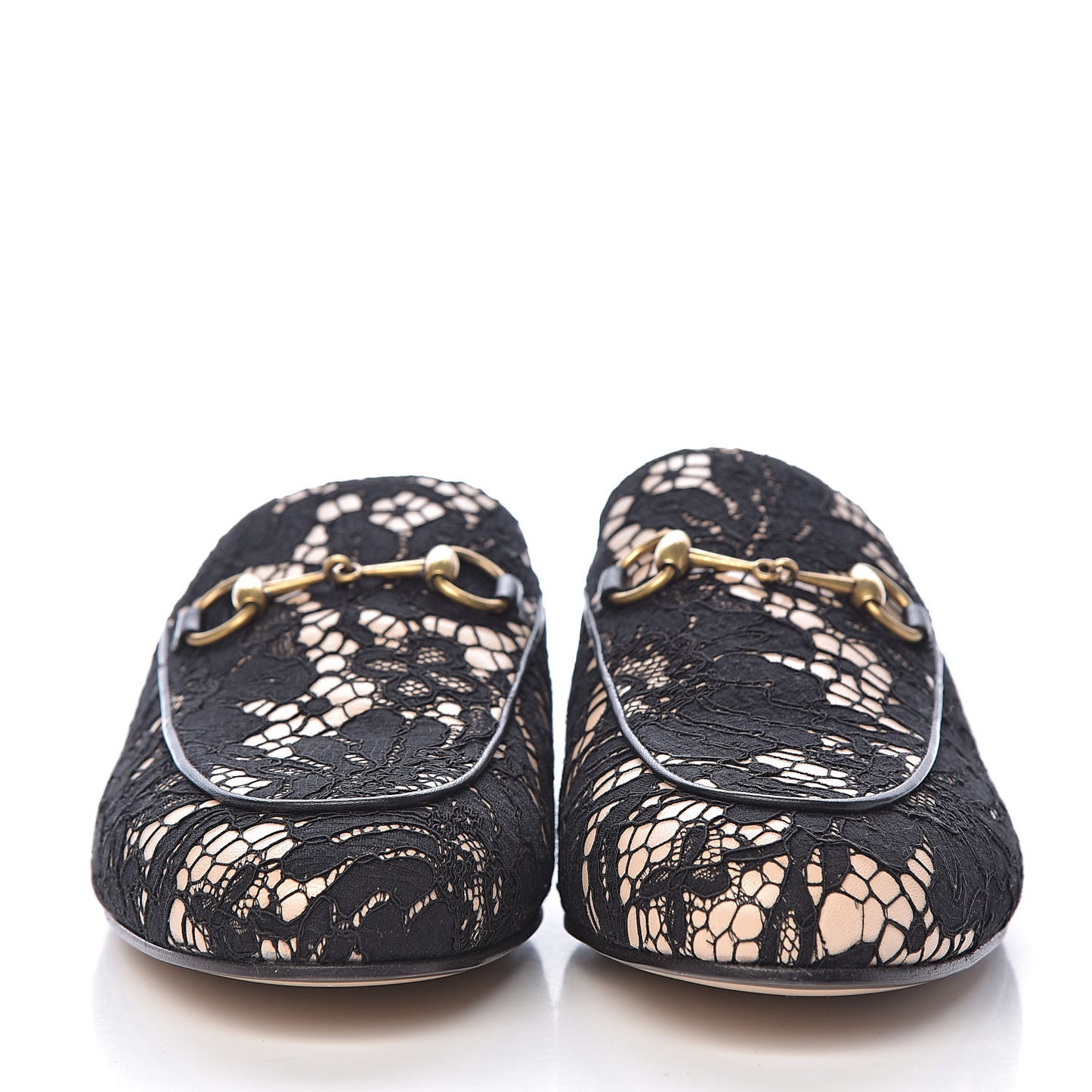 Lace Malaga Kid Womens Princetown Slippers 36 Black Skin Rose