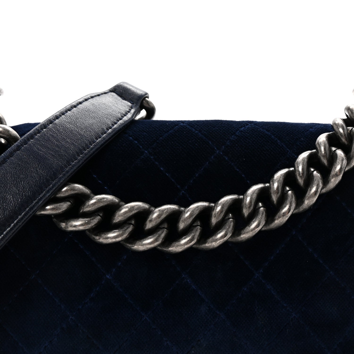 Chanel Velvet Quilted Small Boy Flap Blue 8 of 10