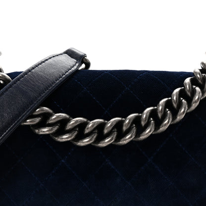Chanel Velvet Quilted Small Boy Flap Blue 8 of 10
