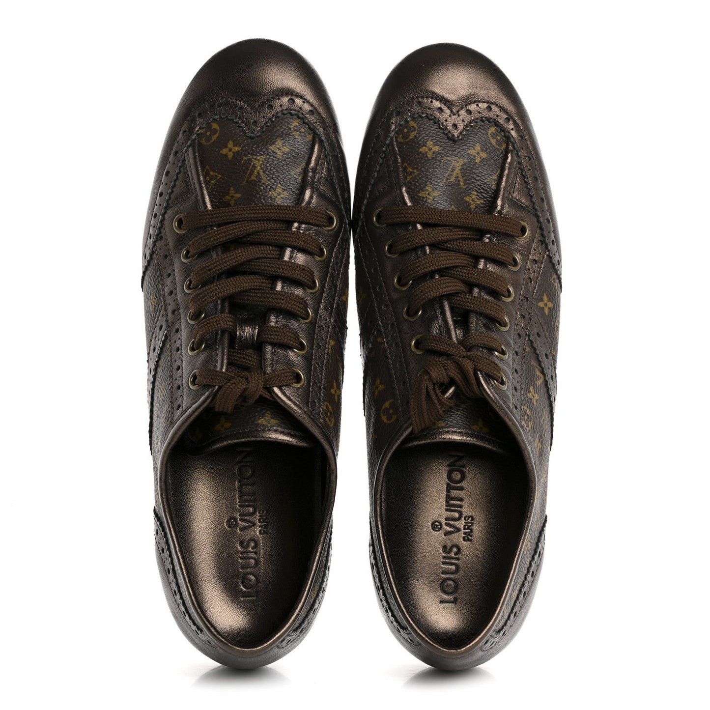 Calfskin Monogram Lyrics Sneakers 38.5 Bronze