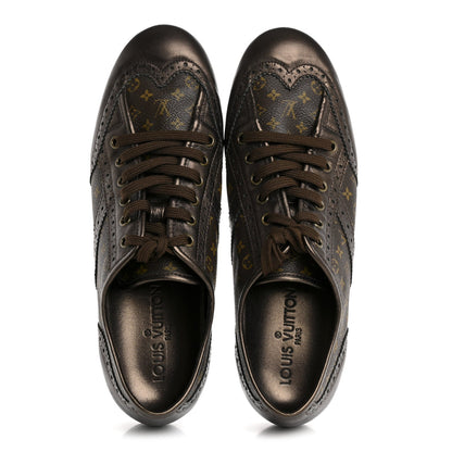Louis Vuitton Calfskin Monogram Lyrics Sneakers 38.5 Bronze 2 of 12