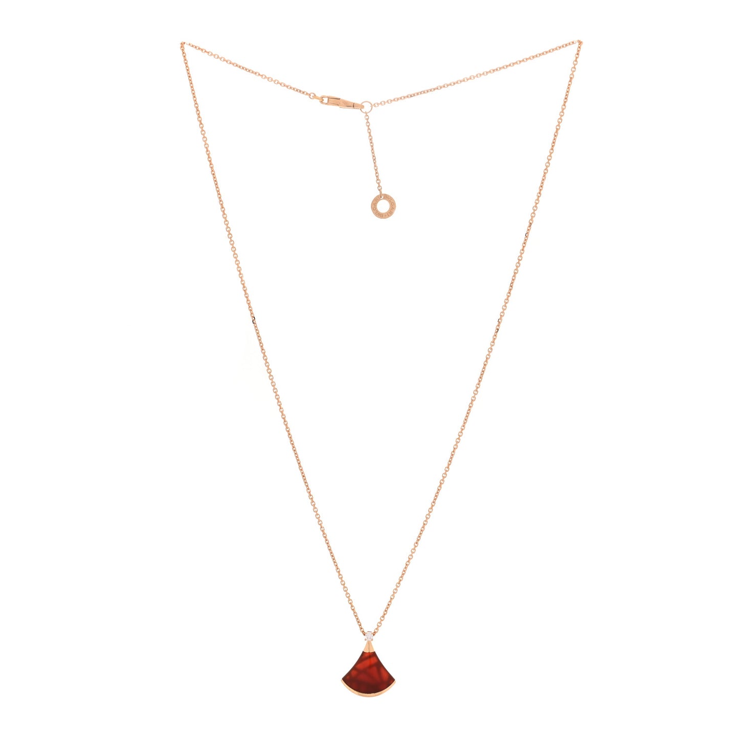 18K Rose Gold Diamond Carnelian Divas' Dream Pendant Necklace