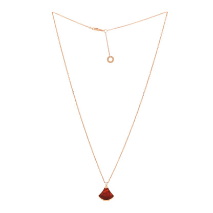 Bulgari 18K Rose Gold Diamond Carnelian Divas' Dream Pendant Necklace 2 of 6