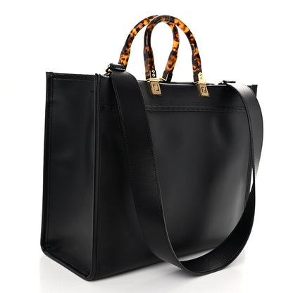 Fendi Vitello King Plexiglass Medium Fendi Sunshine Shopper Tote Black 3 of 8