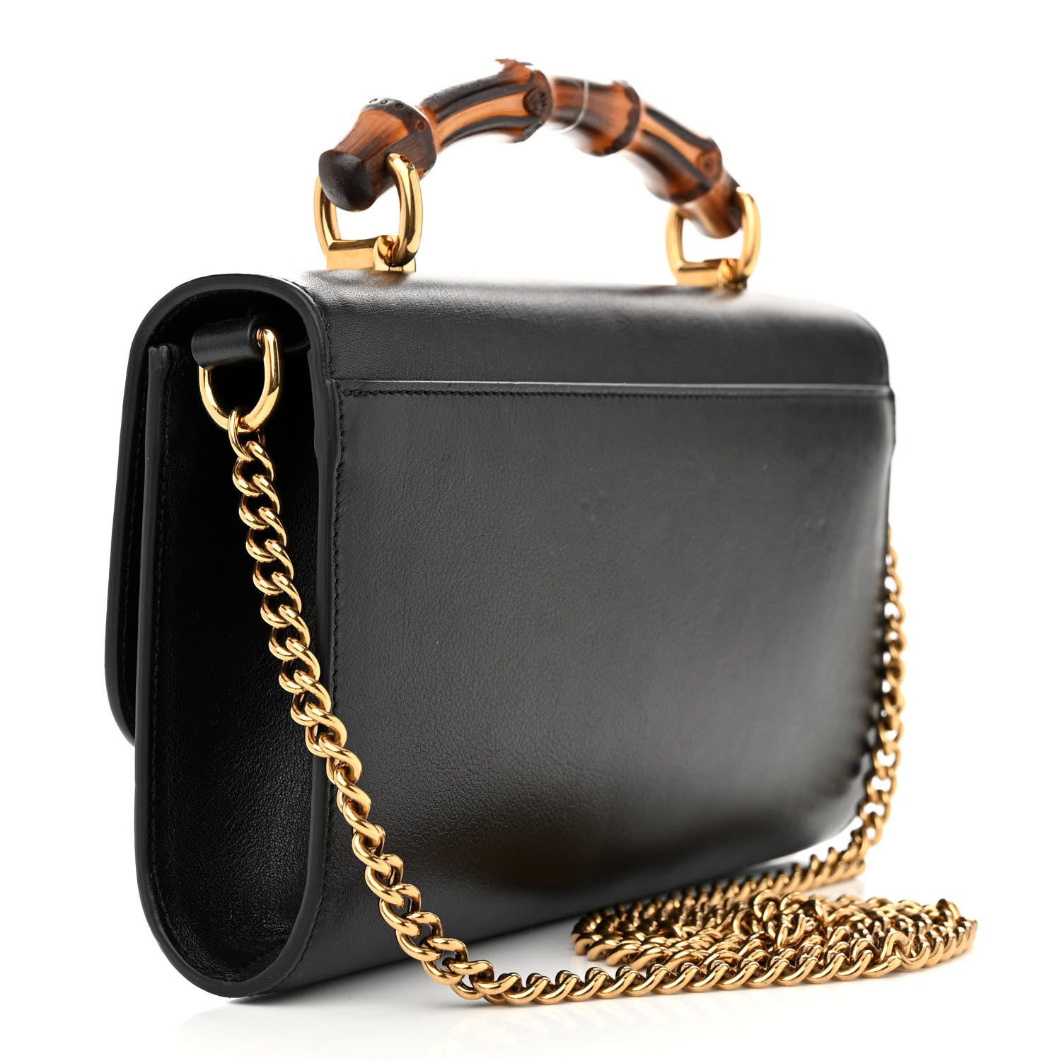 Gucci Wonka Grain Calfskin Mini Diana Bamboo Top Handle Shoulder Bag Black 3 of 11